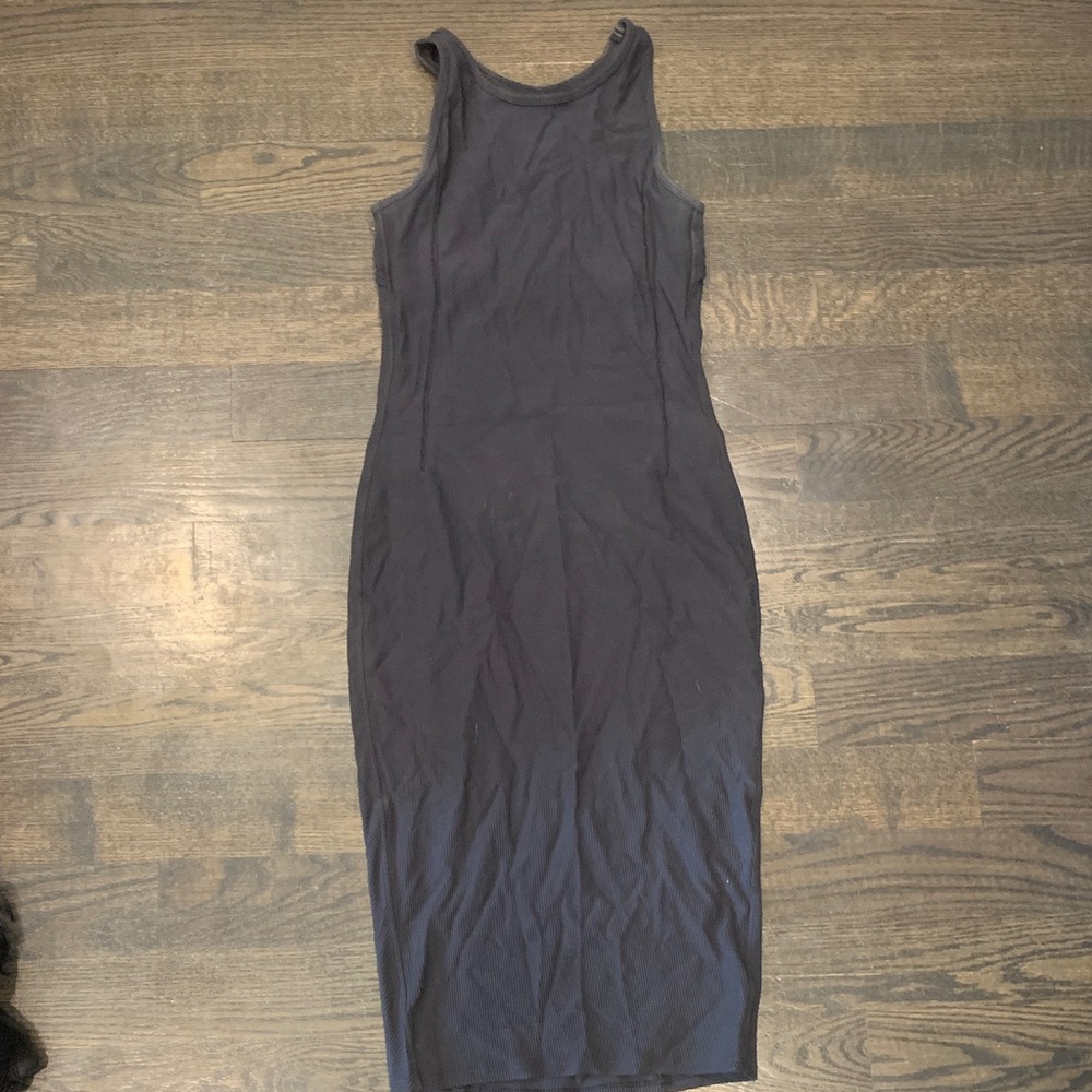 lululemon athletica Black Ribbed Tank Midi Dress